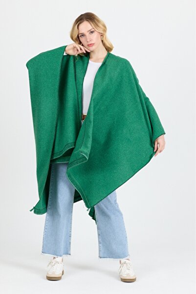 Rubyyavm Poncho - Cotton Polyester Blend Stylish and High-Quality Fabric - Green