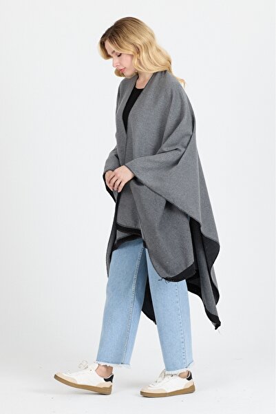 Y&G MOD Poncho - Cotton Polyester Blend Stylish and High-Quality Fabric - Gray