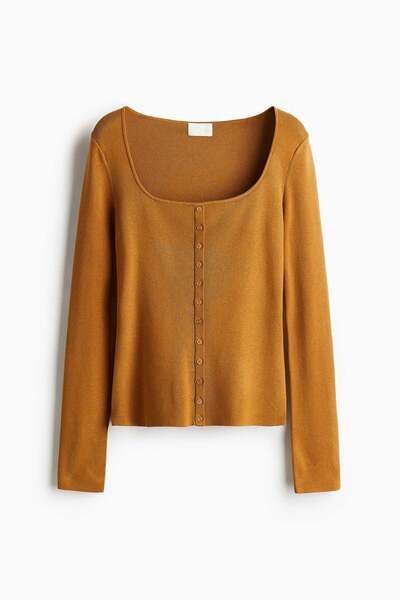 H&M بلوزة برقبة مربعة