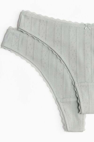 H&M 2-pack pointelle thong briefs