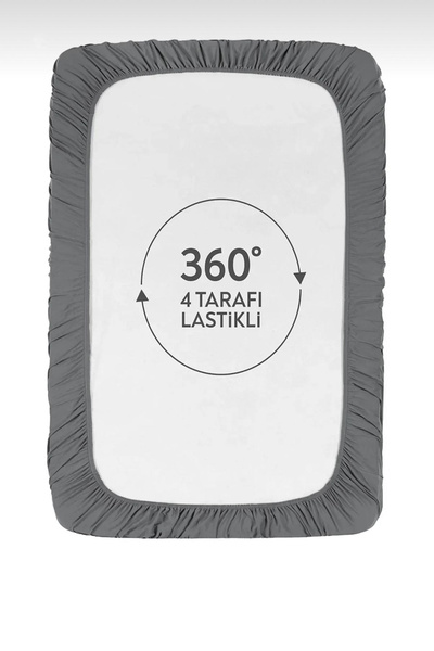 CT STONES 100% Cotton Single Premium Combed Cotton Bed Sheet - Gray