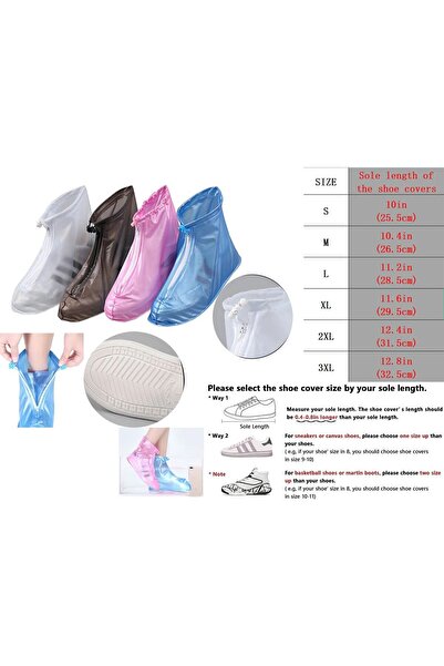 Generic غطاء حذاء مقاوم للماء والمطر قابل لاعادة الاستخدام و مضاد للانزلاق واقي حذاء المطر والثلج للجنسين