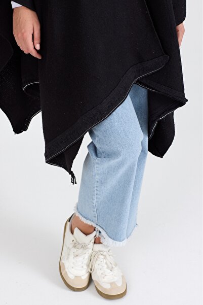 ZEMİRA HOME Poncho - Cotton Polyester Blend Stylish and High-Quality Fabric - Black
