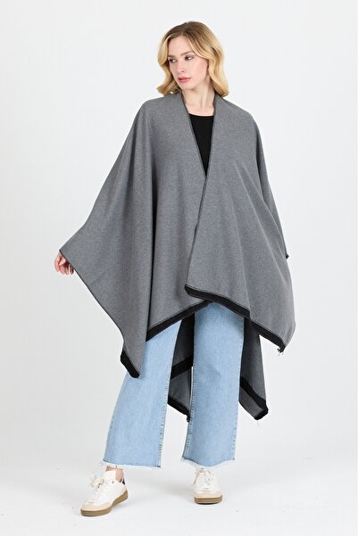 Y&G MOD Poncho - Cotton Polyester Blend Stylish and High-Quality Fabric - Gray