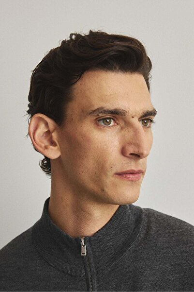 H&M Regular Fit Zip-top merino wool jumper