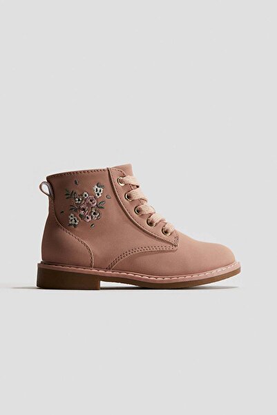 H&M Embroidery-detail lace-up boots