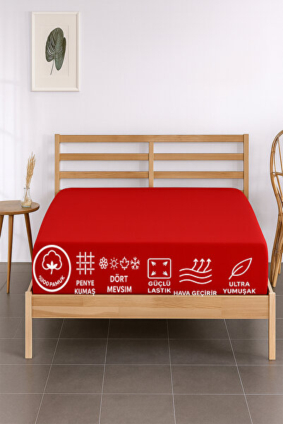 CT STONES 100% Cotton Single Premium Combed Cotton Sheet - Red