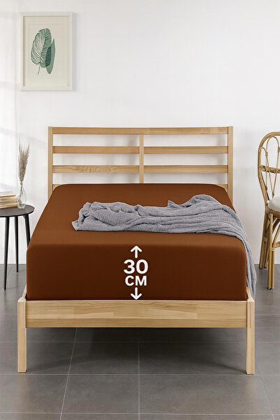 CT STONES 100% Cotton Combed Bed Sheet-Brown