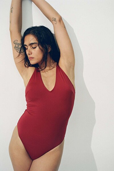 H&M Padded-cup open-back swimsuit