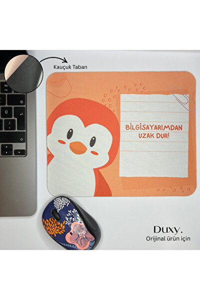 Duxy Sevimli Mouse Pad, 23x19 cm, Kaymaz Taban, Ev, Ofis ve Oyun için Rahat v...