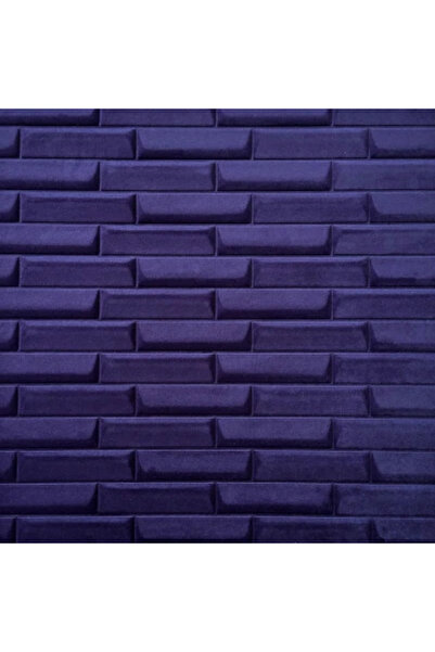 MallDeco Panou adeziv decorativ 3D din catifea, model cărămidă, violet