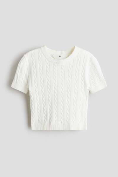 H&M Short cable knit top