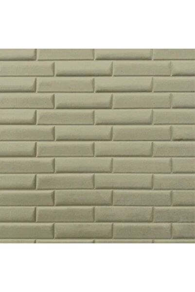 MallDeco Panou decorativ autoadeziv din catifea, model cărămidă, verde kaki