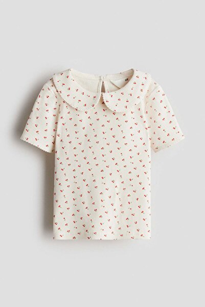 H&M Picot-trimmed cotton top
