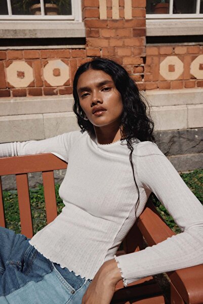 H&M Pointelle jersey top