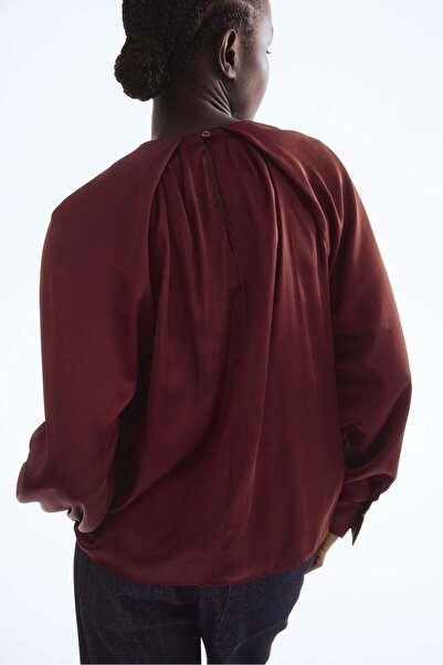 H&M Balloon-sleeved satin blouse