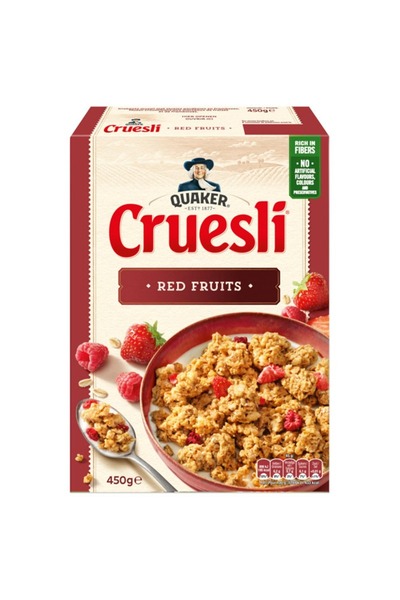 Quaker Cruesli Cereale cu fructe rosii 450 g
