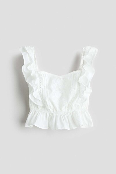 H&M Flutter-sleeved cotton top