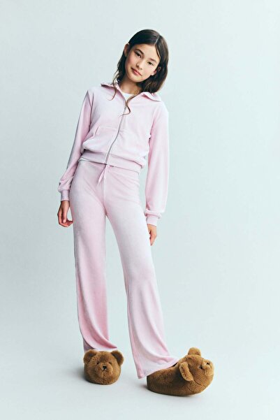 H&M Velour zip-through hoodie