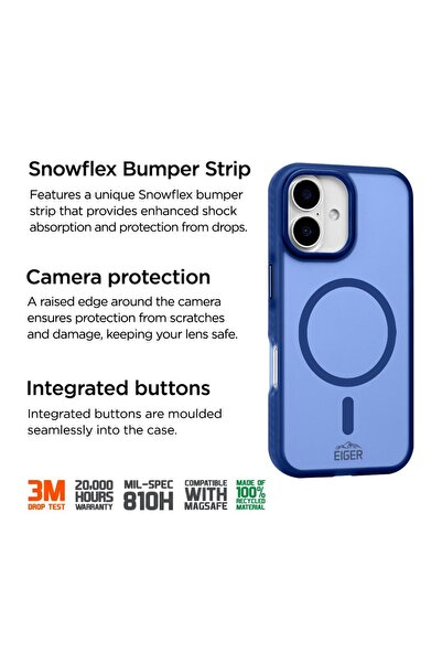 EIGER Husa Blizzard Magsafe GRS iPhone 17 Albastru