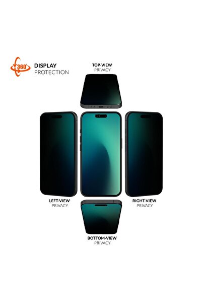 EIGER Folie Sticla Privacy Mountain Edge 360 GRS iPhone 17 / iPhone 17 Pro / 16 Pro Black