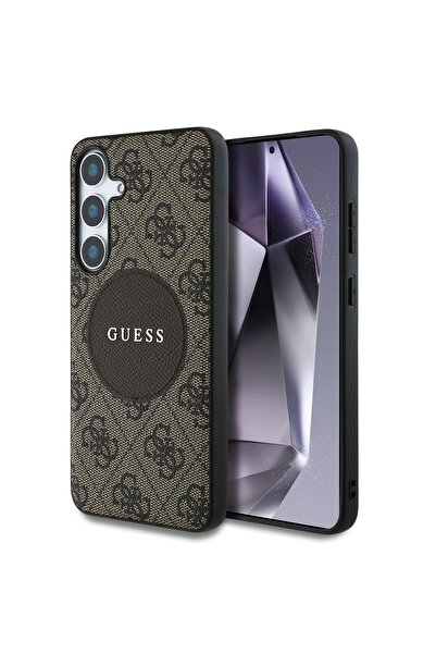 Guess Husa 4G Round Patch Classic Logo MagSafe Samsung Galaxy S25 Plus Maro