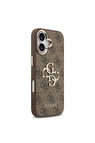 Guess Husa Δερμάτινο 4G Μεταλλικό Λογότυπο Χρυσό Πλαίσιο iPhone 17 Maro