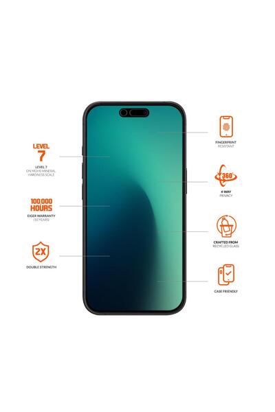 EIGER Folie Sticla Privacy Mountain Edge 360 GRS iPhone Air Black