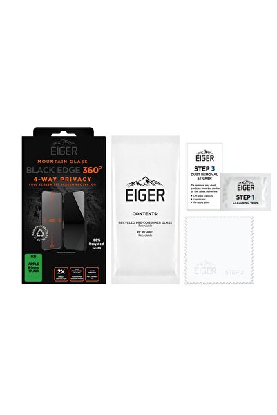 EIGER Folie Sticla Privacy Mountain Edge 360 GRS iPhone Air Black