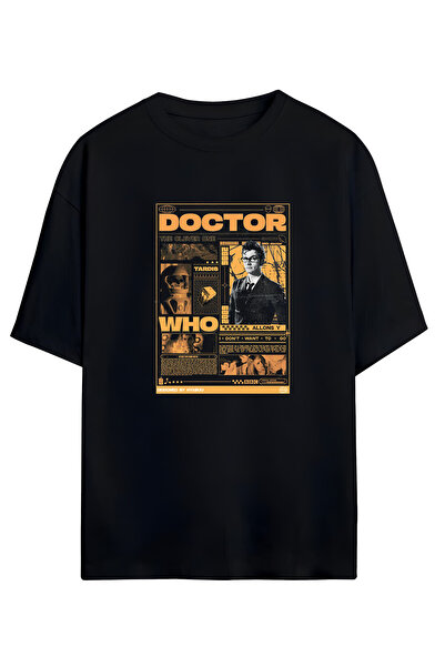 SVART WEAR DOCTOR WHO TASARIMLI UNISEX OVERSIZE PAMUKLU TSHIRT