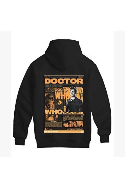 SVART WEAR Hanorac unisex din bumbac cu tematică Doctor Who (HOODIE)