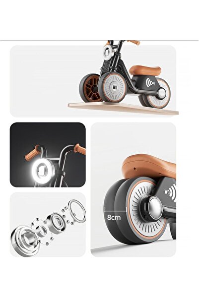 Generic Toddler Balance Bike | Non-Pedal Baby Walker, Silent 3 Wheels, Indoor/Outdoor, Lights/Music