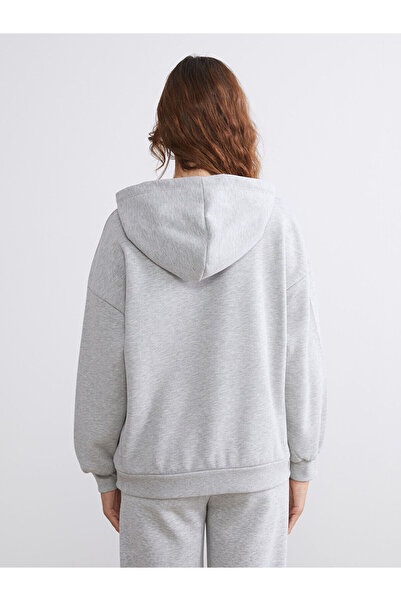 LC Waikiki Κεντημένο χοντρό γυναικείο φούτερ με κουκούλα