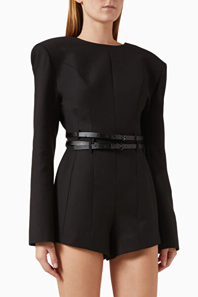 BLSSD Bobby Romper, Kuşaklı, Uzun Kollu ve Omuz Pedli Şık Tulum