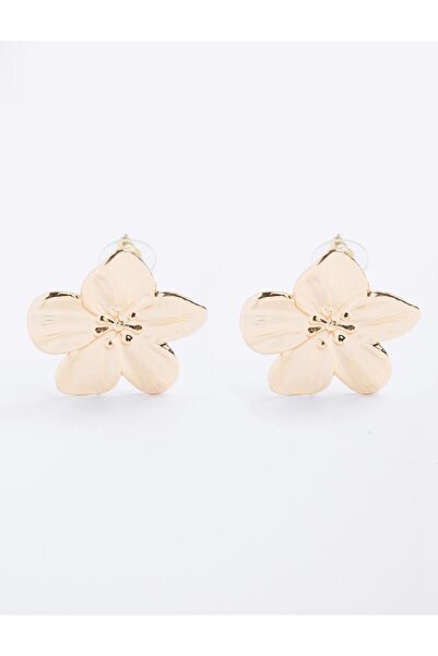 Jimmy Key Gold Color Elegant Flower Figured Modern Earrings