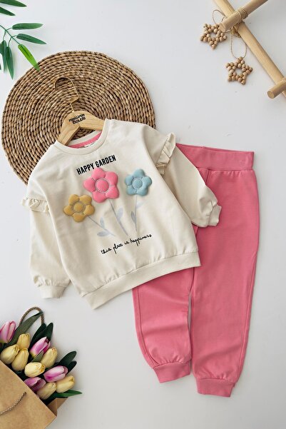 Minigimin Cicileri Costum din bumbac pieptănat pentru fetiță cu model de marg...