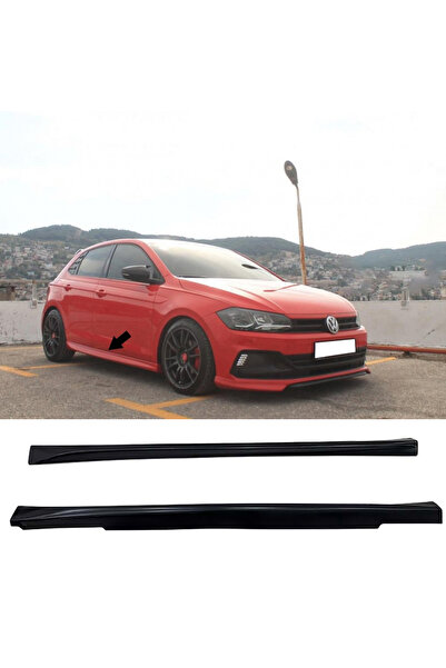 AkmTuning Vw Polo Mk6 Aero Yan Marşpiyel Seti Plastik 2 Adet Mat Siyah 2018 2019 2020 2021 2022 2023 2024