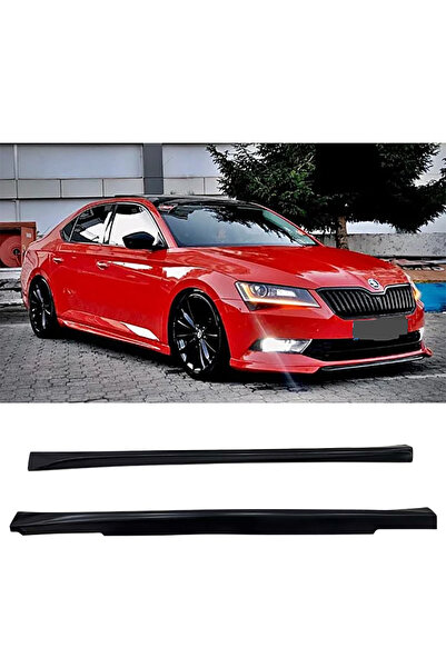 AkmTuning Skoda Superb Aero Yan Marşpiyel Seti Plastik 2 Adet Mat Siyah 2015 ...