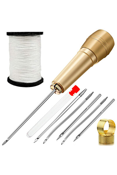 choice2 طقم خياطة جلد SG0129-1، يتضمن إبرة خياطة جلد مع مقبض لكل مجموعة، قماش...