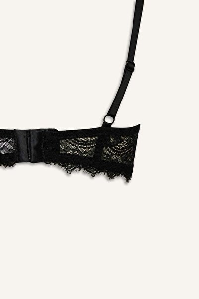 DeFacto Bağcıklı Dantelli Kapsız Pedsiz Balenli Balkonet Sütyen Fall in Love F7024AX25WN