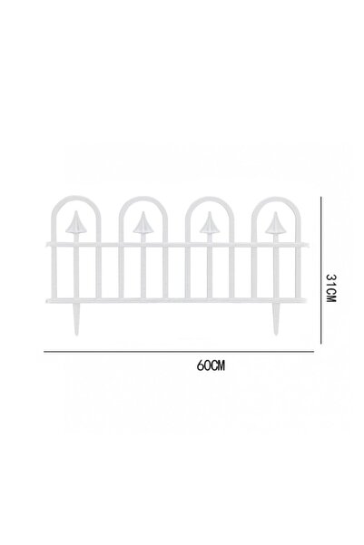 PROCART Garden fence, 60x31 cm, 4 segments, can be joined, white PVC