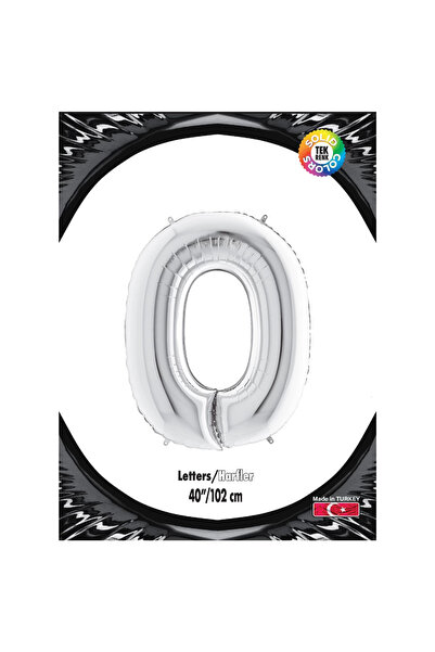 GÜNEŞAVM O Letter Silver Foil Balloon 40"