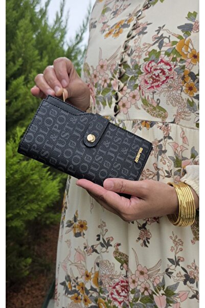 Just Polo محفظة نسائية سوداء متعددة العيون مع حجرة للعملات المعدنية والبطاقات