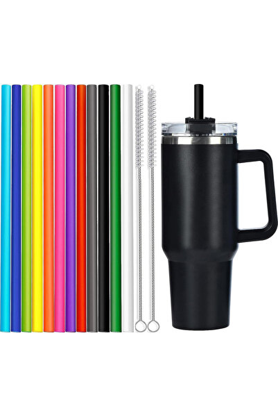 Choice عبوة من 12 مصاصة بديلة ملونة لكوب ستانلي سعة 30/40 أونصة، بلاستيك قابل...