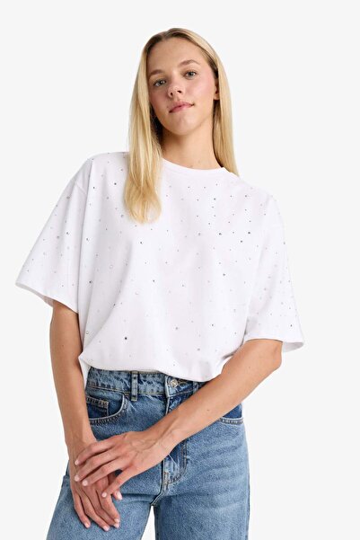 DeFacto Tricou cu mânecă scurtă Coool Overshirt Fit cu gâtul rotund G1344AX25HS