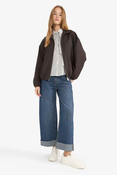 DeFacto Zippered Pocket Taffeta Jacket F7638Ax25Au