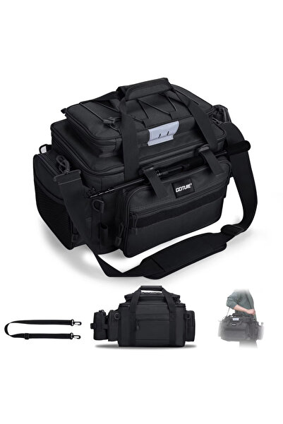 Choice حقائب أدوات صيد Goture سوداء مقاس 37 × 24 × 29 سم، حقيبة كتف عالية الس...