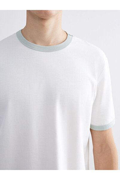 LC Waikiki İzr New Season Contrast Detailed Combed Cotton Men's T-Shirt