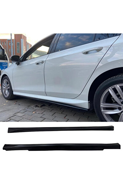 AkmTuning Vw Golf 8 Aero Yan Marşpiyel Seti Plastik 2 Adet Mat Siyah 2019 202...