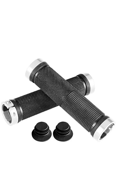 Choice 40001 مقابض دراجة جبلية فضية اللون، مزودة بقفل من سبيكة معدنية، وقفل ث...